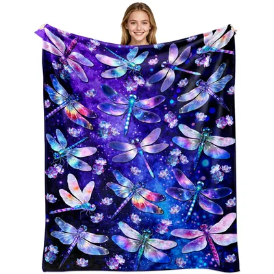 Dragonfly Galaxy Pattern Blanket: Cosmic Insect Art for Nature Lovers