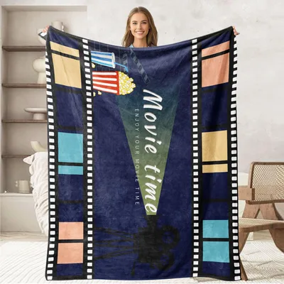 Movie Time Film Strip Blanket for Cinema Lovers