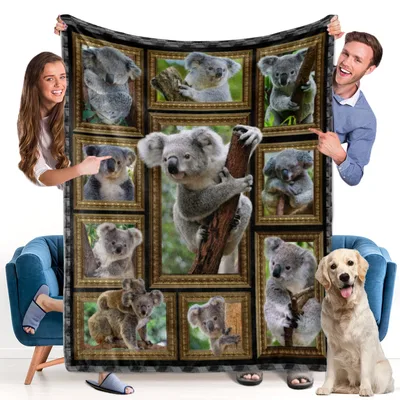 Koala and Dog Photo Blanket: A Gallery of Fuzzy Friends