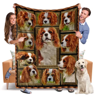 King Charles Cavalier Photo Blanket: A Framed Collage of Beloved Faces