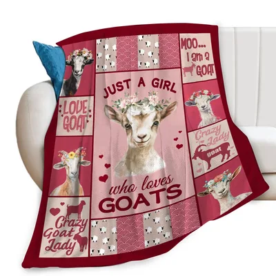 Just a Girl Blanket: Floral Goat Collage Design for Lovers