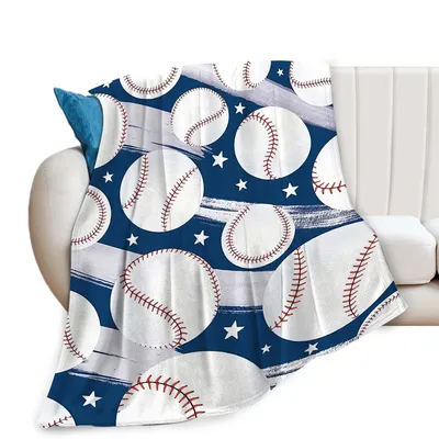 Baseball Pattern with Stars Blanket for Fans of the Diamond
