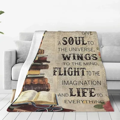 Give a Soul Blanket: Vintage Book Lovers Quote Design