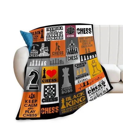 Chess Lover Word Collage Blanket for Strategic Thinkers