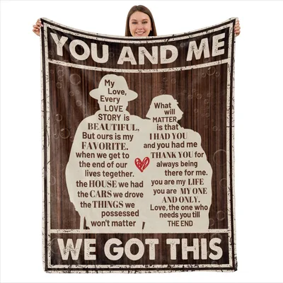 You and Me We Got Blanket: Romantic Couple Silhouette Design