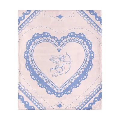 Vintage Hearts with Cupid Blanket: Retro Lace and Arrow Design
