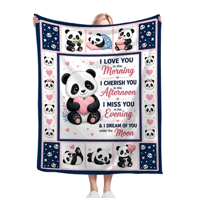 Panda Love Message Through Blanket with Bear and Daily Affirmations