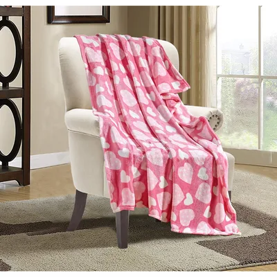 White Hearts Pattern Blanket: A Pink Heart Print for Cozy Days
