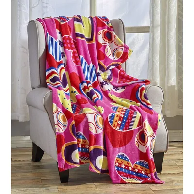 Neon Hearts Pattern Blanket No. 2: Vibrant Patchwork Heart Design
