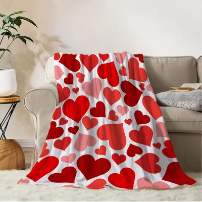 Red Hearts Pattern Blanket: A Classic Heart Print for Romance