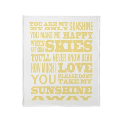 You Are My Sunshine Blanket: Classic Lyrics Typography Design