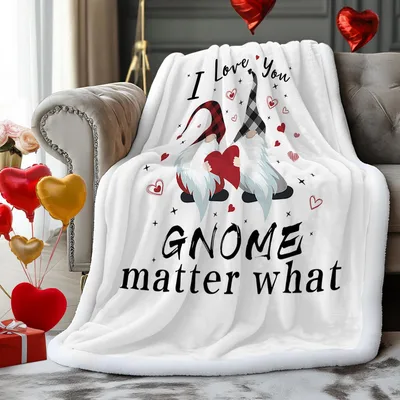 Gnome Matter Blanket: Cute Gnomes Holding Hearts for Valentine's Day