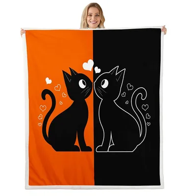 Black Cats in Love Blanket No. 2 – Black Cats
