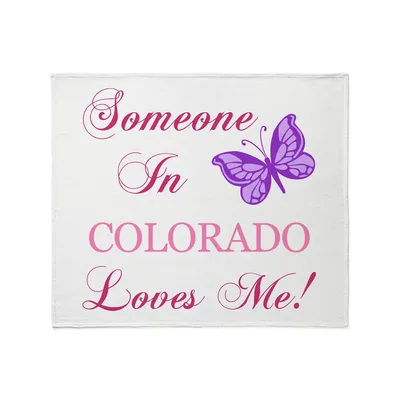 Someone in Colorado Loves Blanket with Butterfly Design