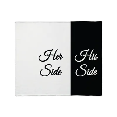 Her Side His Side Blanket: A Playful Black and White Couple Design