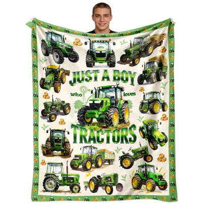 Tractor Lover Blanket: Just a Boy Who Loves Tractors