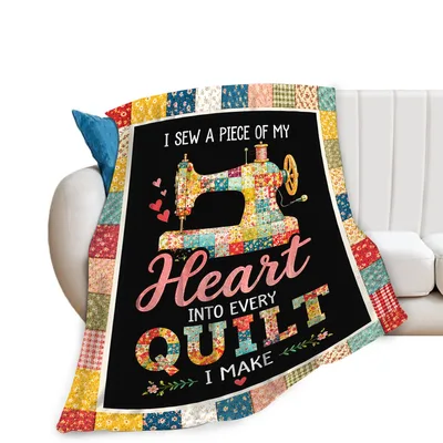 Quilting Lover Blanket: Sewn With Heart on Every Quilt
