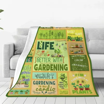 Life Is Better Blanket: Gardening Plants Throw for Plant Lovers