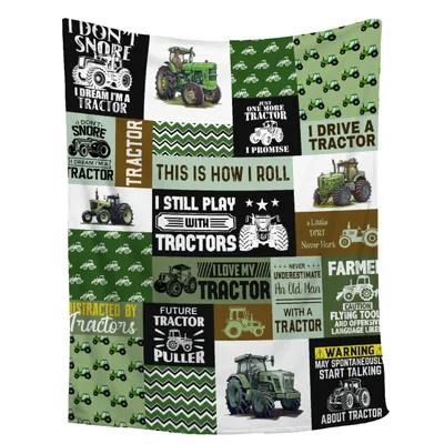 Old Man Tractor Blanket for Farm Lovers and Tractor Fans