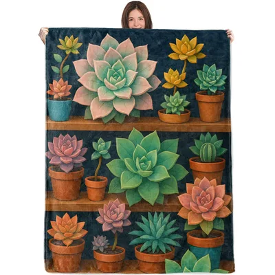 Succulent Lover Blanket for Plant-Loving Friends