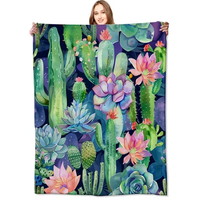 Cactus Garden Blanket for Plant Lovers and Gardeners