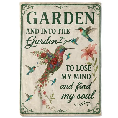 Lose My Mind Garden Blanket: Hummingbirds and Blooms