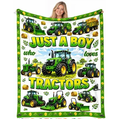 Tractor Lover Boy Blanket for Little Farm Fans