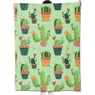 Cute Cactus Blanket for Plant Lovers and Gardeners