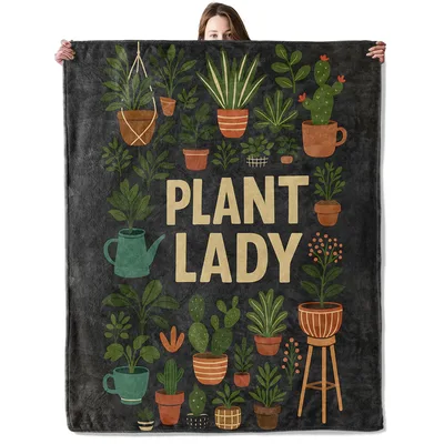 Plant Lady Botanical Blanket for Green Thumb Friends