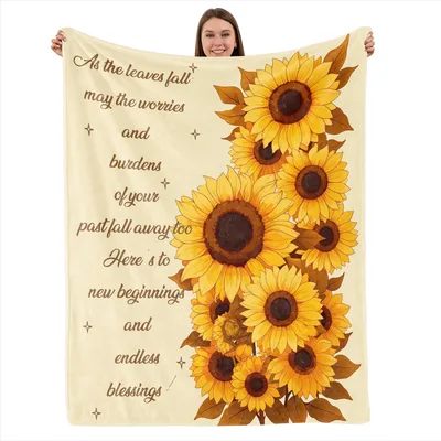 Sunflower Blessings Poem Blanket: A Cheerful Design for New Beginnings