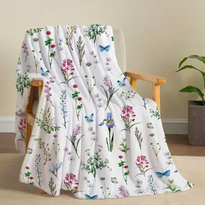 Wildflowers Botanical Pattern Blanket No. 2