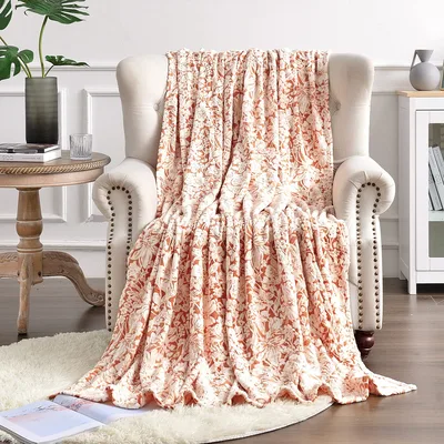 Vintage Pink Floral Pattern Blanket: Soft Throw for Cozy Living Spaces