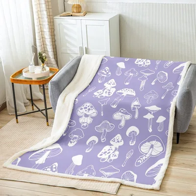 Lavender Mushroom Pattern Blanket: Cozy Fungi Design for Nature Lovers