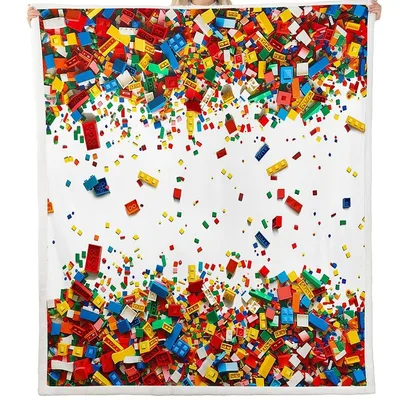 Colorful Building Bricks Pattern Blanket No. 2