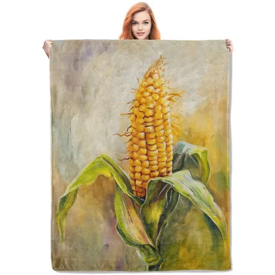 Vintage Corn Painting Blanket: A Classic Art Print for Gardeners