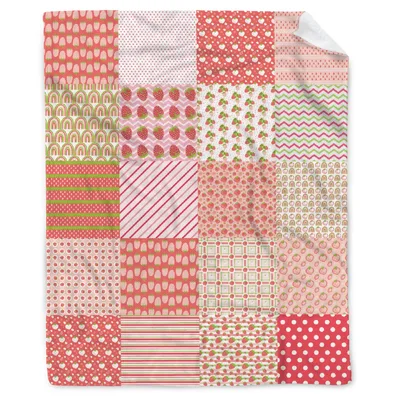 Strawberry Patchwork Pattern Blanket for Gardeners and Craft Lovers