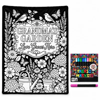 Grandma's Garden Coloring Design Blanket for Creative Gardening Lovers