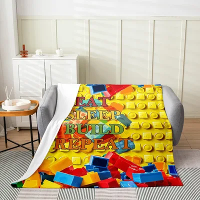 Keep Building Colorful Bricks Blanket for Brick Builders