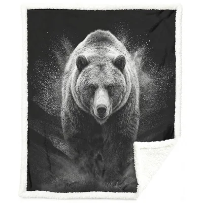 Grizzly Bear Blanket for Wildlife Lovers and Cabin Fans