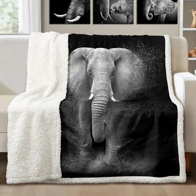 Black and White Elephant Blanket for Cozy Animal Lovers
