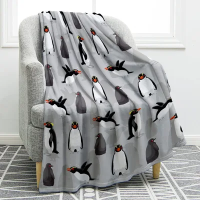 Rockhopper Penguin Blanket: Cute Bird Pattern Throw for Nature Lovers