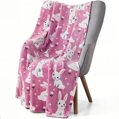 Pink Bunny Blanket for Spring Cozy Nights