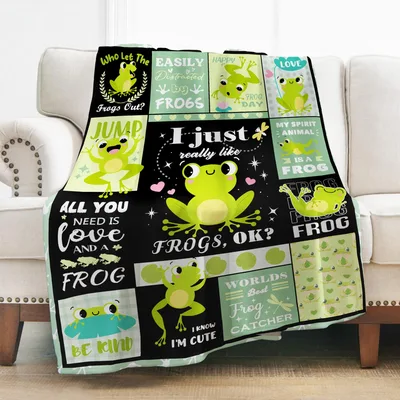 Frogs Ok Blanket: A Frog Quote Collage for Frog Lovers