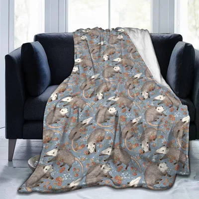Floral Opossum Blanket for Animal Lovers and Gift Givers