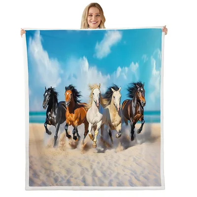 Running Horses Beach Blanket for Horse Lovers