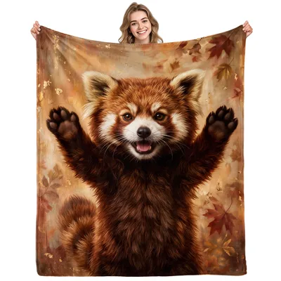 Red Panda Blanket for Cozy Autumn Days and Gifts
