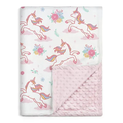 Unicorn Floral Blanket for Little Dreamers