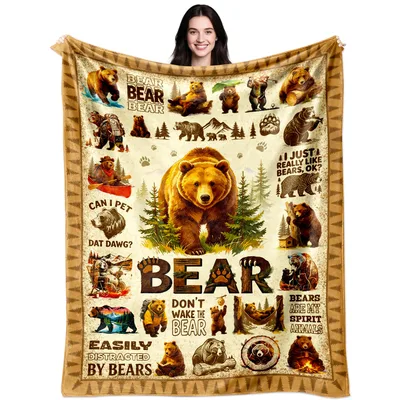 Easily Distracted by Bears Blanket for Bear Lovers