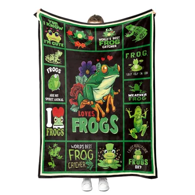Frog Collage Blanket for Frog Lovers and Their Friends