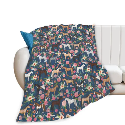 Floral Horse Blanket for Horse Lovers and Riders